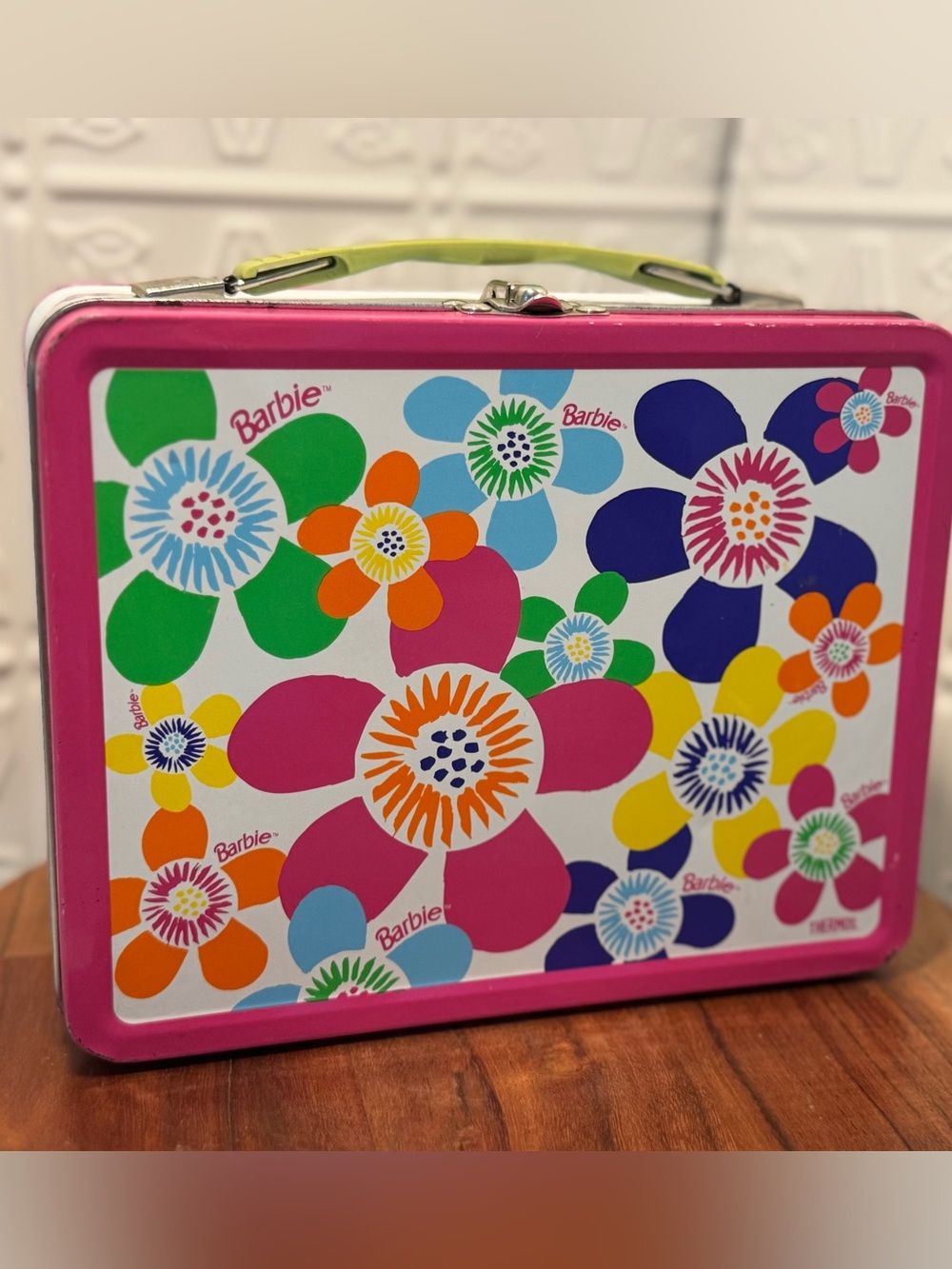 1998 Vintage Barbie Thermos Lunch Box Tin